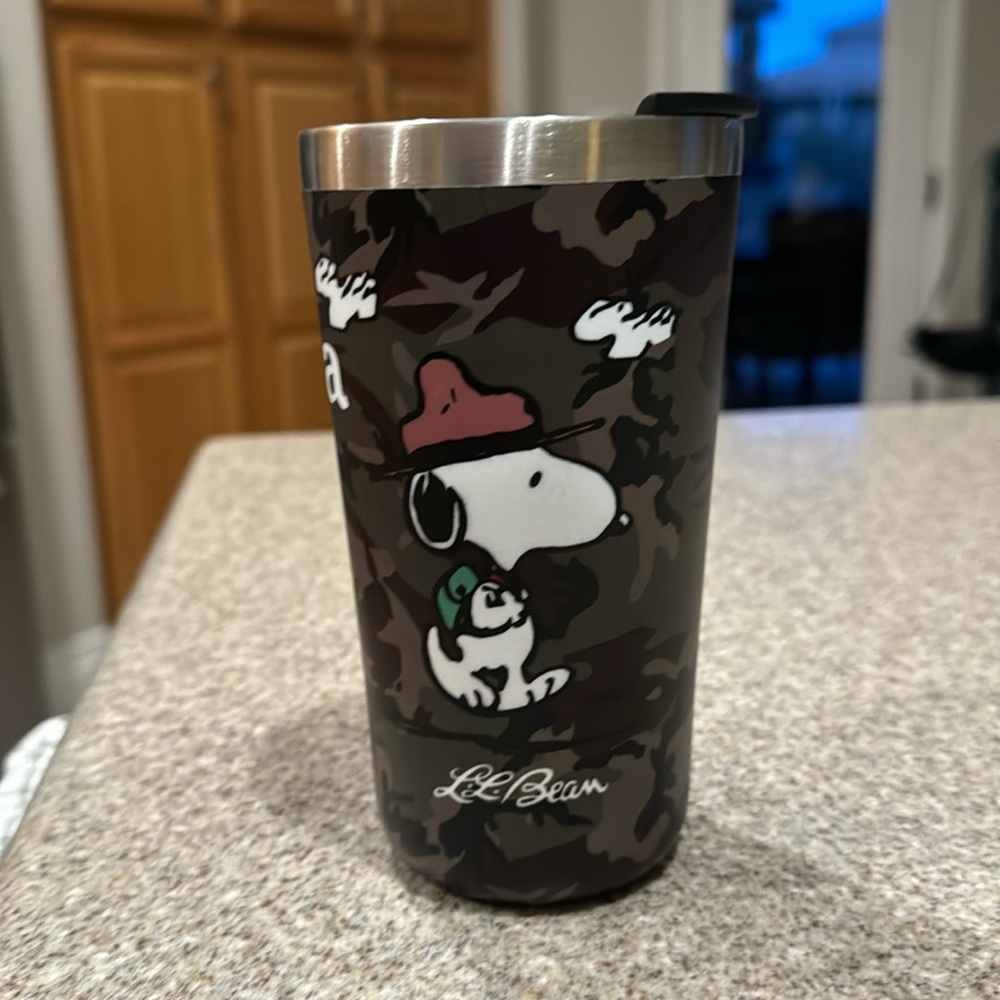 LL Bean Peanuts Snoopy/Woodstock Camo Tumbler